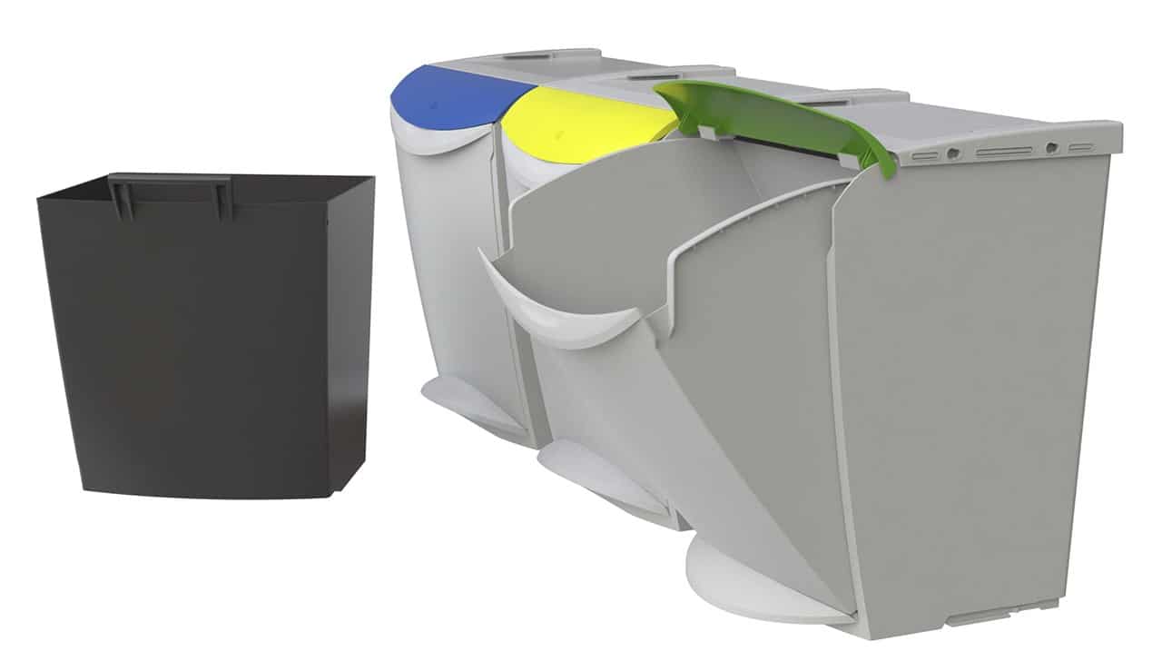 Cubo de basura modular 25 litros (Gris) - Respira de compres al
