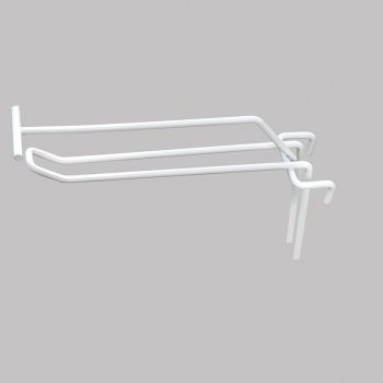 Gancho doble soporte etiqueta para panel de varilla en negro. (Largura 20 cm)