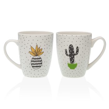 PACK DE DOS TAZAS MODELO PIÑA Y CACTUS